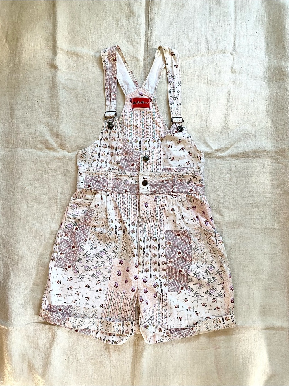 VTG Pure Cotton Floral Overalls Romper